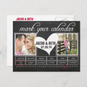 Chalkboard Foto Save the Date Kalender Postkarte (Vorne/Hinten)