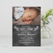 Chalkboard Foto Sip and See Party Einladung (Stehend Vorderseite)