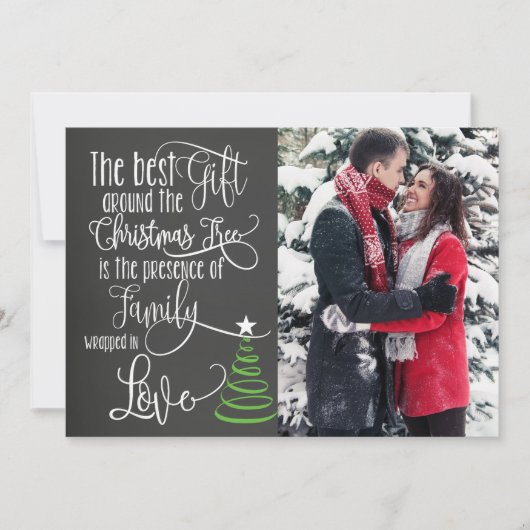 Chalkboard Foto Weihnachtskarte Feiertagskarte (Vorderseite)