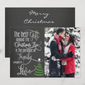 Chalkboard Foto Weihnachtskarte Feiertagskarte (Vorne/Hinten)