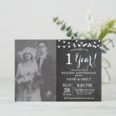 Chalkboard-Foto zum 1. Hochzeitstag Einladung (Stehend Vorderseite)