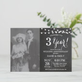 Chalkboard-Foto zum 3. Geburtstag Einladung (Stehend Vorderseite)