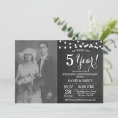 Chalkboard-Foto zum 5. Hochzeitstag Einladung (Stehend Vorderseite)