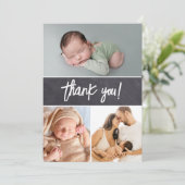 Chalkboard-Fotos für die Babydusche Dankeskarte (Stehend Vorderseite)