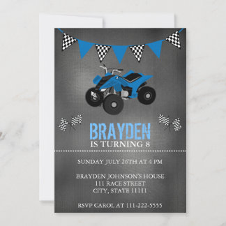 Chalkboard Four Wheeler, ATV Einladung zum Geburts