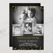 Chalkboard Frame Confetti Baby Geburtsankündigung Ankündigung (Vorne/Hinten)