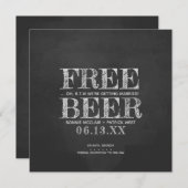 Chalkboard Free Beer Funny Save the Date Card (Vorne/Hinten)