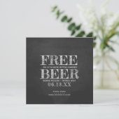 Chalkboard Free Beer Funny Save the Date Card (Stehend Vorderseite)