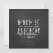 Chalkboard Free Beer Funny Save the Date Card (Vorderseite)