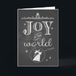 Chalkboard - Freude am Welt-Engel Feiertagskarte<br><div class="desc">Das trendige Chalkboard-Design "Joy to the World" Weihnachtskarte,  entworfen von Simply Put by Robin; ein paar Elemente aus Pixel-Raster.</div>