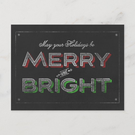 Chalkboard Frohe und helle Weihnachten (Vorderseite)