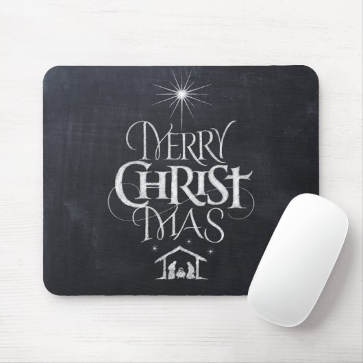 Chalkboard Frohe Weihnachten Christliche Geburt Mousepad (Mit Mouse)