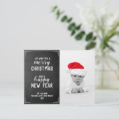Chalkboard Frohe Weihnachten Neujahr Urlaub Foto Postkarte (Stehend Vorderseite)