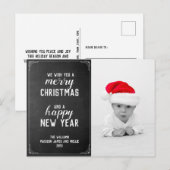 Chalkboard Frohe Weihnachten Neujahr Urlaub Foto Postkarte (Vorne/Hinten)