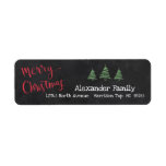 Chalkboard Frohe Weihnachten und Baum<br><div class="desc">Senden Sie Ihre Weihnachtskarten,  Dankeschön-Notizen und Urlaubbriefe mit diesem trendigen Chalkboard-Design mit Frohen Weihnachten und kleinen Weihnachtsbäumen und Ihrem Namen und Ihrer Adresse.</div>