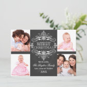 Chalkboard Frohe Weihnachts-Weihnachtsfotokarte Feiertagskarte (Stehend Vorderseite)