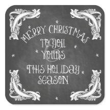 Chalkboard Frohe Weihnachtsaufkleber