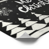 Chalkboard Frohe Weihnachtsbrille mit Rentier Poster (Ecke)