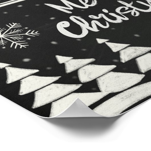 Chalkboard Frohe Weihnachtsbrille mit Rentier Poster (Ecke)