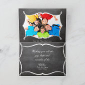 Chalkboard Frohe Weihnachtsfamilie Foto-Karte Feiertagskarte (Innenseite)