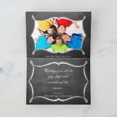 Chalkboard Frohe Weihnachtsfamilie Foto-Karte Feiertagskarte (Innenseite)