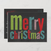 Chalkboard Frohe Weihnachtskarte Feiertagspostkarte (Vorne/Hinten)