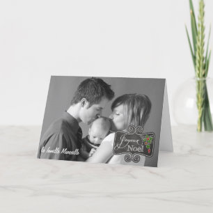 Chalkboard - Fröhliche Noel French custom foto/nam Feiertagskarte