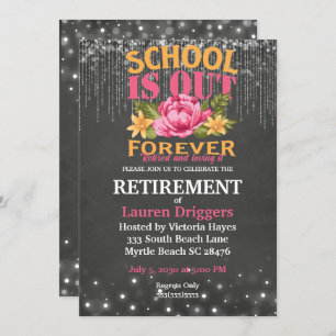 Chalkboard Funny Teacher Blumenversorgung Einladung