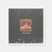 Chalkboard Funny Teacher Blumenversorgung Serviette (Vorderseite)