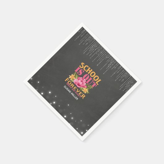 Chalkboard Funny Teacher Blumenversorgung Serviette (Ecke)