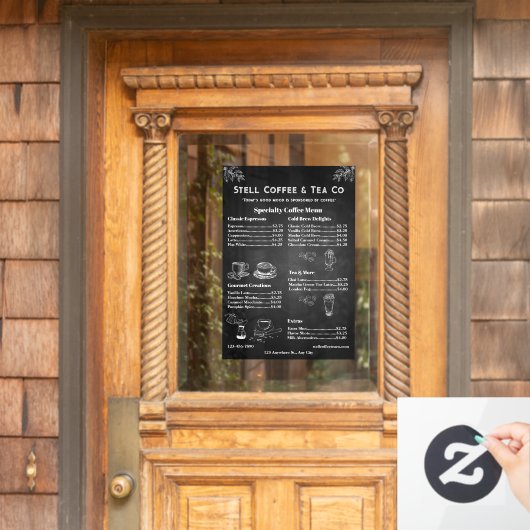 Chalkboard für allgemeine Kaffeekarten anpassen Fensteraufkleber (Haustür)