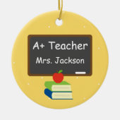 Chalkboard für den personalisierten besten Lehrer Keramik Ornament (Vorne)