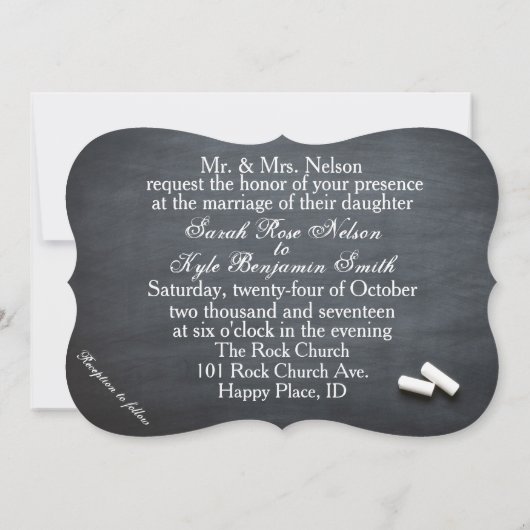 Chalkboard für immer und immer Einladung Hochzeit (Rückseite)