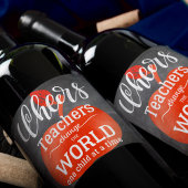 Chalkboard für Lehrer mit Red Apple Weinetikett