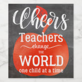 Chalkboard für Lehrer mit Red Apple Weinetikett (Einzelnes Label)