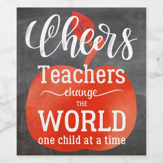 Chalkboard für Lehrer mit Red Apple Weinetikett (Einzelnes Label)