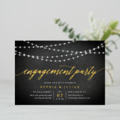 Chalkboard Garland Engagement Party Folieneinladung (Stehend vorne)