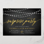 Chalkboard Garland Überraschung Party Folieneinladung (Vorderseite)