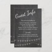 Chalkboard Gastinformationen mit Lichtern Begleitkarte (Vorne/Hinten)