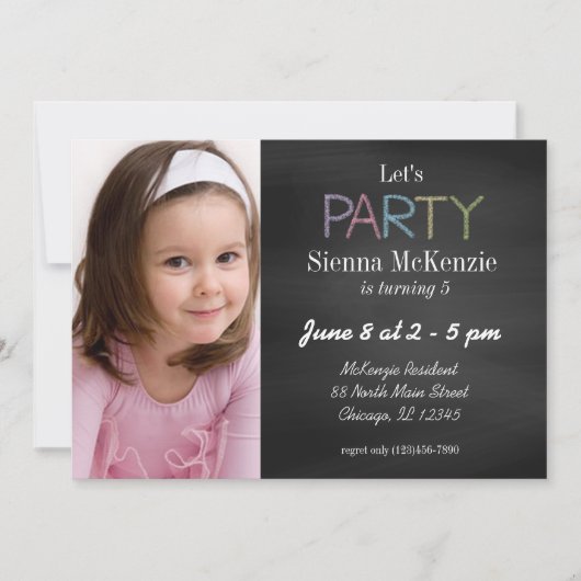 Chalkboard-Geburtshaus Einladung (Vorderseite)