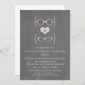 Chalkboard Geeky Glasses Paare Dusche einladen Einladung (Vorne/Hinten)