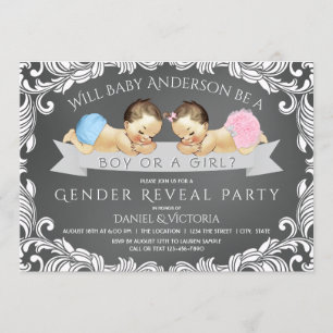 Chalkboard Gender Reveal Baby Shower Einladungen