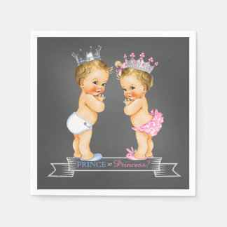 Chalkboard Gender Reveal Blonde Prinzessin Serviette