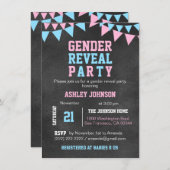 Chalkboard GENDER REVEAL PARTY Babydusche Einladung (Vorne/Hinten)