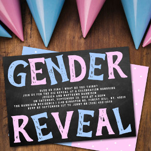 Chalkboard Gender Reveal Party! Babyparty Einladung