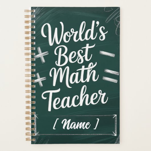Chalkboard-Geschenk für den besten Lehrer der Welt Planer (Vorderseite)