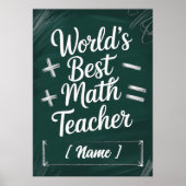 Chalkboard-Geschenk für den besten Lehrer der Welt Poster (Vorne)