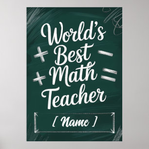 Chalkboard-Geschenk für den besten Lehrer der Welt Poster