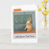 Chalkboard Ginger Cat Funny Karte (Gelbe Blume)