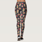 Chalkboard Gingerbread Mann Cookie Herzstern Niedl Leggings (Rückseite)